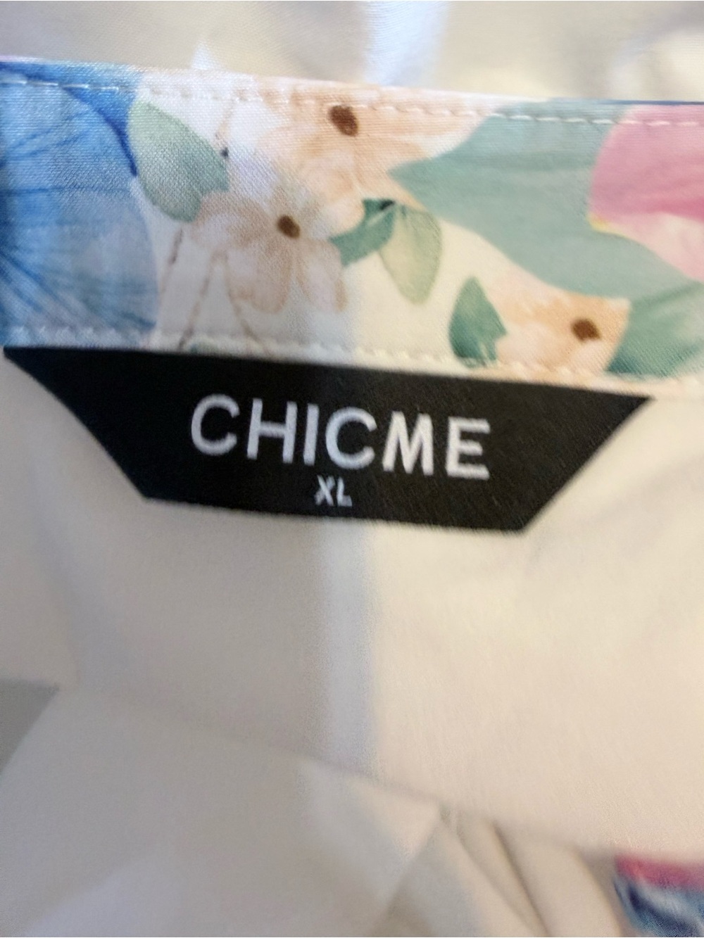 Floral-Embroidered White Maxi Dress with Pink & Blue Accents - Picture 12 of 14